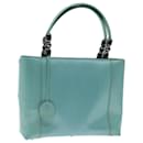 Bolsa de mão Christian Dior Maris Pearl esmalte azul claro Auth bs12733