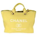 Chanel Yellow Mixed Fibers Medium Deauville Tote