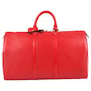 Louis Vuitton Epi Keepall 45 Rosso M42977