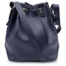 Vintage Blue Textured Leather Shoulder Drawstring Bucket Bag - Fendi