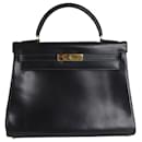 Black 1994 Kelly 32 bag in Box Calf leather - Hermès