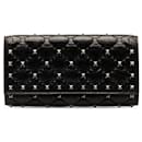 Valentino Black Rockstud Spike Leather Wallet