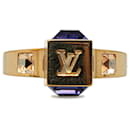 Louis Vuitton Gold Crystal Gamble Cocktail Ring