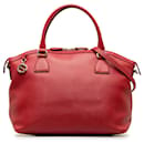 Gucci Red Convertible GG Charm Dome Satchel