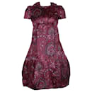 Burberry Paisley Print FW 08 Kleid aus burgunderfarbener Seide 