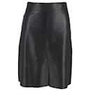 Hugo Boss Knee Length Skirt in Black Leather