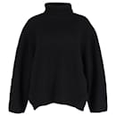 Totême Ribbed Turtleneck Sweater in Black Wool