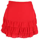 Valentino Garavani Ruffled Mini Skirt in Red Viscose