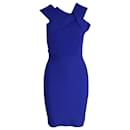 Roland Mouret Asymmetric Fitted Dress in Blue Rayon
