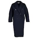Joseph Double-Breasted Coat in Navy Wool