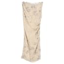 Valentino Embellished Ruched Sleeveless Dress in Beige Floral Polyester Lace - Valentino Garavani