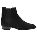 Saint Laurent Wyatt Chelsea Boots in Black Suede
