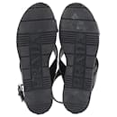Prada Slingback Wedge Sandals in Black Leather