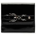 Salvatore Ferragamo Gancini Patent Leather Bifold Wallet Leather Short Wallet in Good condition