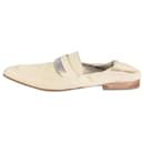 Neutral suede loafers with elasticcated heel - size EU 36 - Brunello Cucinelli