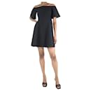 Black wide-neck A-line mini dress - size UK 6 - Valentino