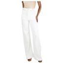 Cream flared trousers - size UK 4 - Autre Marque