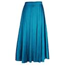 Seal Blue Loose Fit Pleated Skirt - Pleats Please