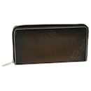 Berluti Calligraphy Long Wallet Leather Brown Auth am5861