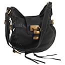 Chloe Shoulder Bag Leather Black Auth ki4150 - Chloé