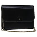 Christian Dior Chain Shoulder Bag Leather Black Auth 69404