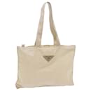 PRADA Shoulder Bag Nylon Beige Auth bs11906 - Prada