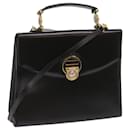 Gianni Versace Hand Bag Leather 2way Black Auth am5762