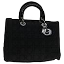 Christian Dior Lady Dior Canage Hand Bag Nylon Black Auth fm3283