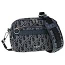Christian Dior Trotter Canvas Shoulder Bag Navy Auth 60082A