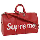 LOUIS VUITTON Epi Supreme Keepall Bandouliere 45 Bag Red M53419 LV Auth 69102S - Louis Vuitton