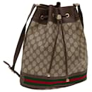 GUCCI GG Supreme Web Sherry Line Shoulder Bag PVC Beige Red 40 02 085 auth 69330 - Gucci