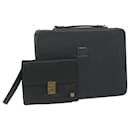 GIVENCHY Clutch Business Bag Leather 2Set Black Auth bs11229 - Givenchy