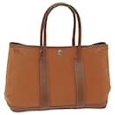 HERMES Garden Party PM Hand Bag Canvas Brown Auth bs11658 - Hermès