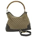 GUCCI GG Canvas Bamboo Shoulder Bag 2way Beige 282315 auth 61957 - Gucci
