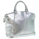 LOUIS VUITTON Suhari Lockit MM Hand Bag Leather Silver M95600 LV Auth 63369 - Louis Vuitton