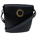 CELINE Shoulder Bag Leather Navy Auth ep3396 - Céline