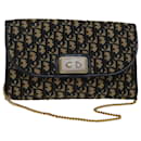 Christian Dior Trotter Canvas Chain Shoulder Bag Navy Auth 69501