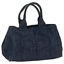 PRADA Canapa MM Hand Bag Canvas Blue Auth 52503 - Prada