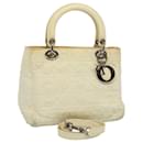 Christian Dior Lady Dior Canage Hand Bag Nylon 2way White Auth 54363