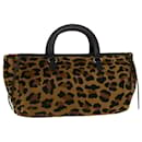 PRADA Leopard Shoulder Bag Harako leather Brown Auth bs9804 - Prada