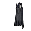 Roberto Cavalli Vestido preto com espartilho e estola brilhante combinando