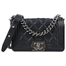 CHANEL calf leather lined Stitch Small Boy Flap Black - Chanel