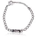 Bracciale con logo a maglie di catena in metallo argentato - Christian Dior