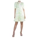 Green and cream floral printed dress - size UK 8 - Autre Marque