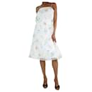 Vestido midi branco com estampa floral - tamanho UK 6 - Autre Marque