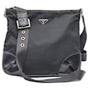 Prada Tessuto Black Nylon Leather Crossbody Bag