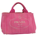 PRADA Canapa PM Hand Bag Canvas Pink Auth 69334 - Prada