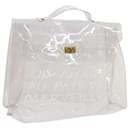 HERMES Vinyl Kelly Hand Bag Vinyl Clear Auth 68796 - Hermès