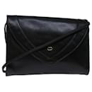 Christian Dior Shoulder Bag Leather Black Auth bs12729