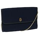 Christian Dior Trotter Canvas Chain Shoulder Bag Navy Auth ep3714
